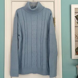 NWOT blue turtleneck gable sweater